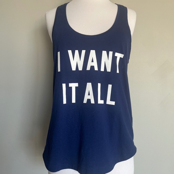 NWT Victoria's Secret I Want It All Casual Racerback Cotton Yoga RunningTank Top - Picture 1 of 9